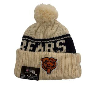 Chicago Bears New Era NFL Knit Beanie With Removeable  Pom One Size Football